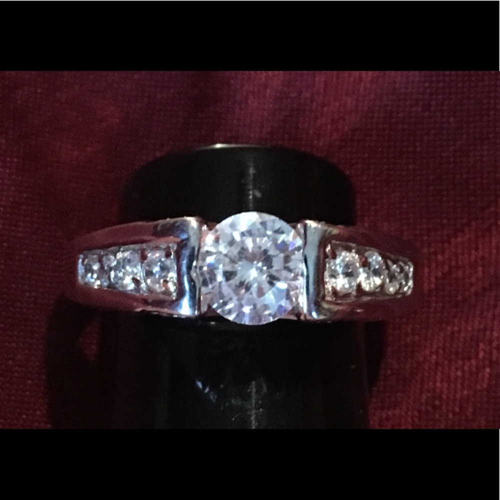 Sterling Silver CZ Solitaire Ring